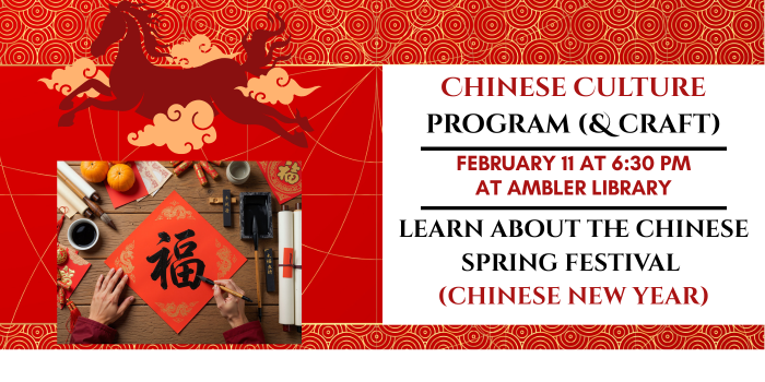 Chinese Culture program at Ambler Library learn about the Chinese New Year