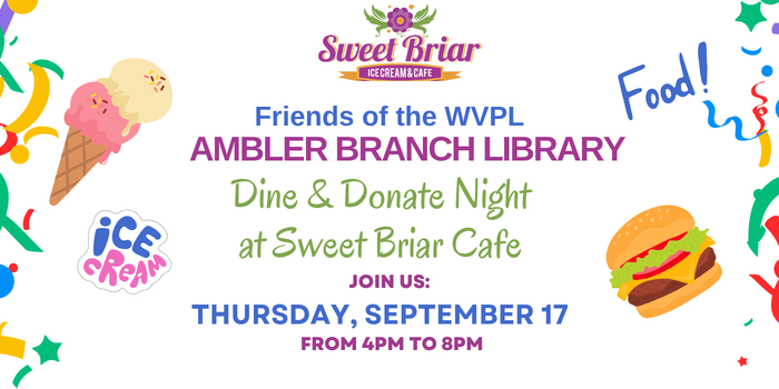 done and donate for ambler library at sweet briar cafe thursday september 17 from 4 to 8